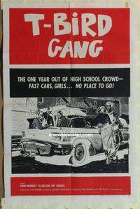 d183 T-BIRD GANG one-sheet movie poster '59 Corman, teen car classic!