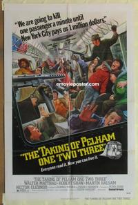d181 TAKING OF PELHAM ONE TWO THREE one-sheet movie poster '74 Matthau, Shaw