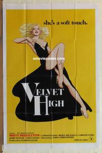 d201 VELVET HIGH one-sheet movie poster '80 great sexy blonde image!