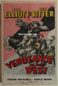 d202 VENGEANCE OF THE WEST one-sheet movie poster R55 Wild Bill, Tex Ritter