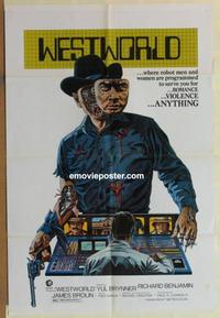 d207 WESTWORLD one-sheet movie poster '73 Yul Brynner, James Brolin