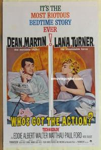 d209 WHO'S GOT THE ACTION one-sheet movie poster '62 Martin, Lana Turner