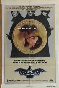 g002 3 DAYS OF THE CONDOR one-sheet movie poster '75 Redford, Dunaway