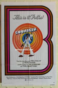g061 COONSKIN one-sheet movie poster '75 embarrassing typo on poster!
