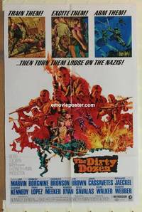 g079 DIRTY DOZEN one-sheet movie poster '67 Charles Bronson, Jim Brown