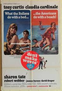 g084 DON'T MAKE WAVES int'l one-sheet movie poster '67 Tony Curtis, Sharon Tate