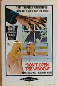 g085 DON'T OPEN THE WINDOW one-sheet movie poster '76 sexy horror!