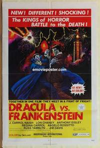 g090 DRACULA VS FRANKENSTEIN one-sheet movie poster '71 Lon Chaney Jr