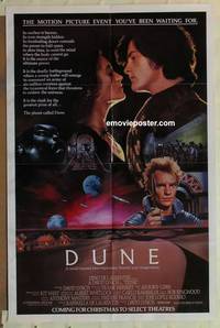 g098 DUNE advance one-sheet movie poster '84 David Lynch sci-fi epic!