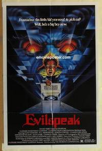 g111 EVILSPEAK one-sheet movie poster '81 Clint Howard, sci-fi horror!