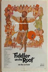 g121 FIDDLER ON THE ROOF one-sheet movie poster '72 Topol, Molly Picon