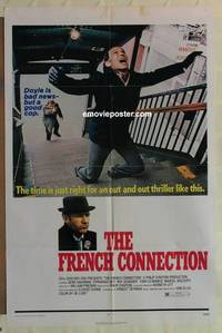 g142 FRENCH CONNECTION one-sheet movie poster '71 Gene Hackman, Scheider