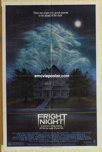 g146 FRIGHT NIGHT one-sheet movie poster '85 great horror image!