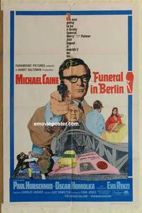 g149 FUNERAL IN BERLIN one-sheet movie poster '67 Michael Caine
