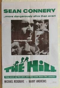 g175 HILL military one-sheet movie poster '65 Sean Connery, Sidney Lumet
