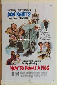 g186 HOW TO FRAME A FIGG one-sheet movie poster '71 Don Knotts, Joe Flynn