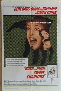 g188 HUSH HUSH SWEET CHARLOTTE one-sheet movie poster '65 Bette Davis