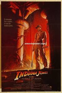 g197 INDIANA JONES & THE TEMPLE OF DOOM one-sheet movie poster '84 Ford