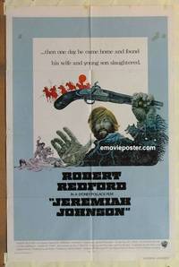 g212 JEREMIAH JOHNSON rare int'l one-sheet movie poster '72 Robert Redford