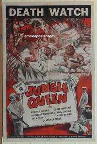 g241 JUNGLE QUEEN Chap 9 one-sheet movie poster '45 serial, Ruth Roman