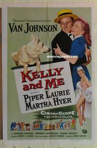 g253 KELLY & ME one-sheet movie poster '57 Van Johnson, Piper Laurie, Hyer
