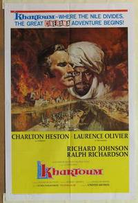 g257 KHARTOUM Cinerama style A one-sheet movie poster '66 Charlton Heston
