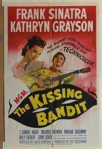 g283 KISSING BANDIT one-sheet movie poster '48 Frank Sinatra, Grayson