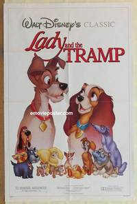 g293 LADY & THE TRAMP one-sheet movie poster R86 Walt Disney classic!