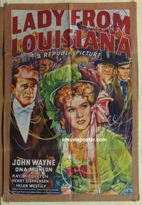 g294 LADY FROM LOUISIANA one-sheet movie poster '41 John Wayne, Ona Munson