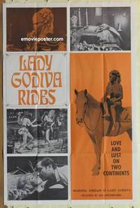 g295 LADY GODIVA RIDES one-sheet movie poster '69 sexy Marsha Jordan!