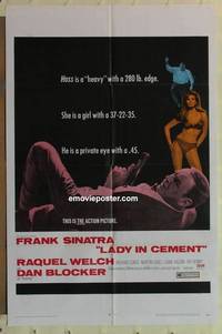 g296 LADY IN CEMENT one-sheet movie poster '68 Frank Sinatra, sexy Raquel!