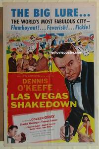 g301 LAS VEGAS SHAKEDOWN one-sheet movie poster '55 Dennis O'Keefe, Gray