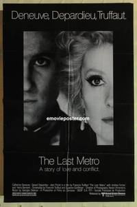 g310 LAST METRO one-sheet movie poster '80 Deneuve, Depardieu, Truffaut