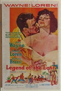 g329 LEGEND OF THE LOST one-sheet movie poster '57 John Wayne, Loren