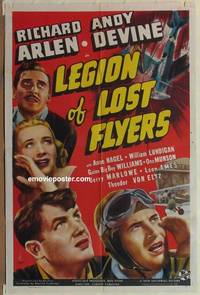 g330 LEGION OF LOST FLYERS one-sheet movie poster '39 Richard Arlen, Devine