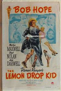 g331 LEMON DROP KID one-sheet movie poster '51 sexy Bob Hope in drag!