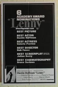 g333 LENNY nominations style one-sheet movie poster '74 Hoffman, Bob Fosse