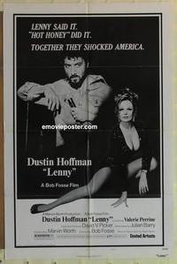 g334 LENNY style B one-sheet movie poster '74 Dustin Hoffman, Perrine, Fosse