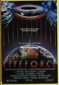 g343 LIFEFORCE one-sheet movie poster '85 Tobe Hooper, Steve Railsback