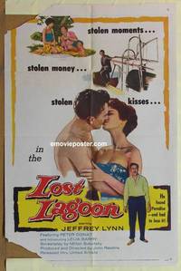 g377 LOST LAGOON one-sheet movie poster '58 stolen money, stolen kisses!