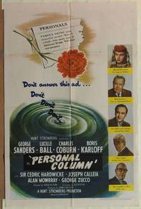g402 LURED one-sheet movie poster '47 Lucille Ball, George Sanders
