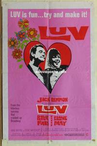 g405 LUV one-sheet movie poster '67 Jack Lemmon, Peter Falk, Elaine May