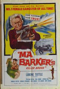 g406 MA BARKER'S KILLER BROOD one-sheet movie poster '59 wild image!