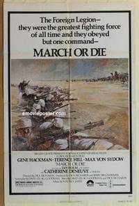 g441 MARCH OR DIE Tom Jung Battle Style 1sh movie poster '76 Gene Hackman, Terence Hill