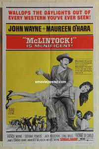 g457 MCLINTOCK one-sheet movie poster '63 John Wayne, Maureen O'Hara