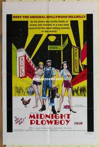 g470 MIDNIGHT PLOWBOY one-sheet movie poster '71 hillbilly sex in Hollywood
