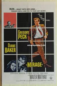 g475 MIRAGE one-sheet movie poster '65 Gregory Peck, Diane Baker