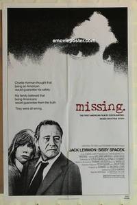 g479 MISSING one-sheet movie poster '82 Jack Lemmon, Sissy Spacek