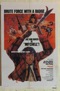 g481 MITCHELL one-sheet movie poster '75 Joe Don Baker, brute force w/badge