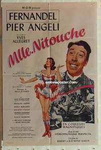 g482 MLLE NITOUCHE French/US one-sheet movie poster '54 Angeli, Fernandel